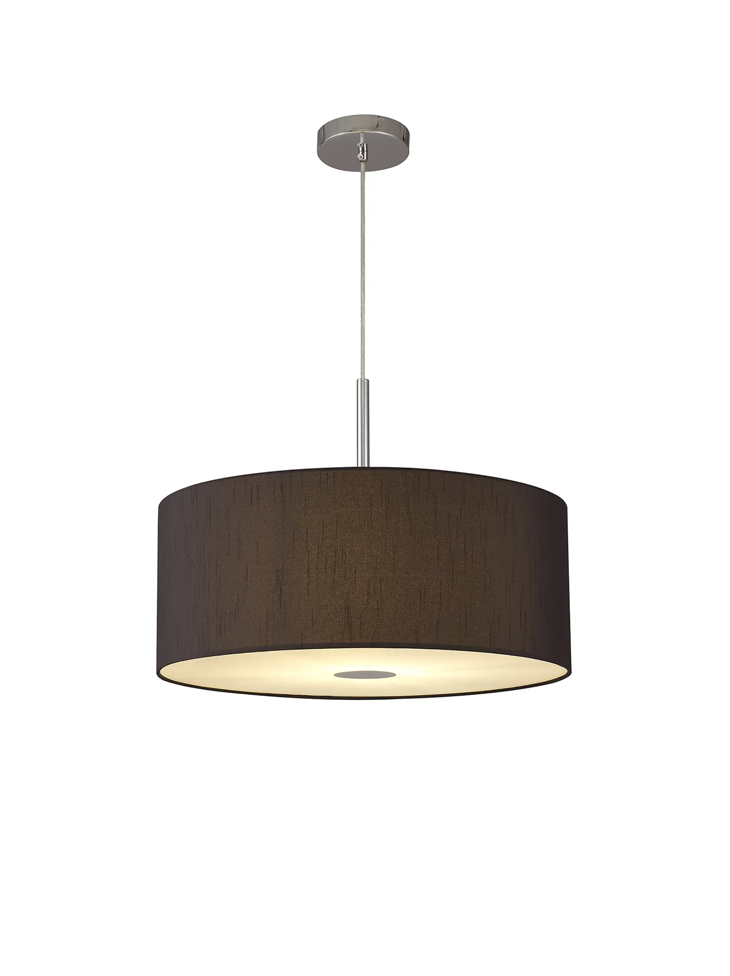 Baymont 50cm Pendant 1 Light Polished Chrome, Black, Frosted Diffuser DK0149  Deco Baymont CH BL